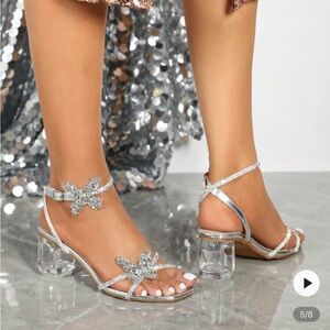 Chic Silver Crystal Heels